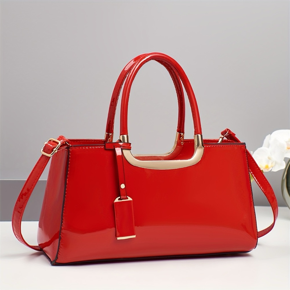 Glossy Red Patent Evening Bag